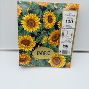 Vintage 90s The Sunflower Collection 100-page Magnetic Photo Album Fabric